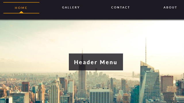 Header Menu with Hover and Click Effects